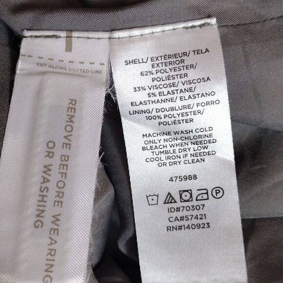 LOFT Grey Black Houndstooth Button Front Lined Straight Skirt Size 12 - Picture 15 of 15